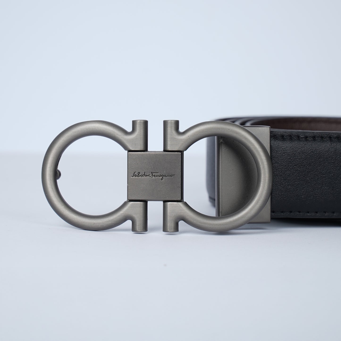 Leather Belt Salvador Ferragamo Double Face ( Black / Brown )