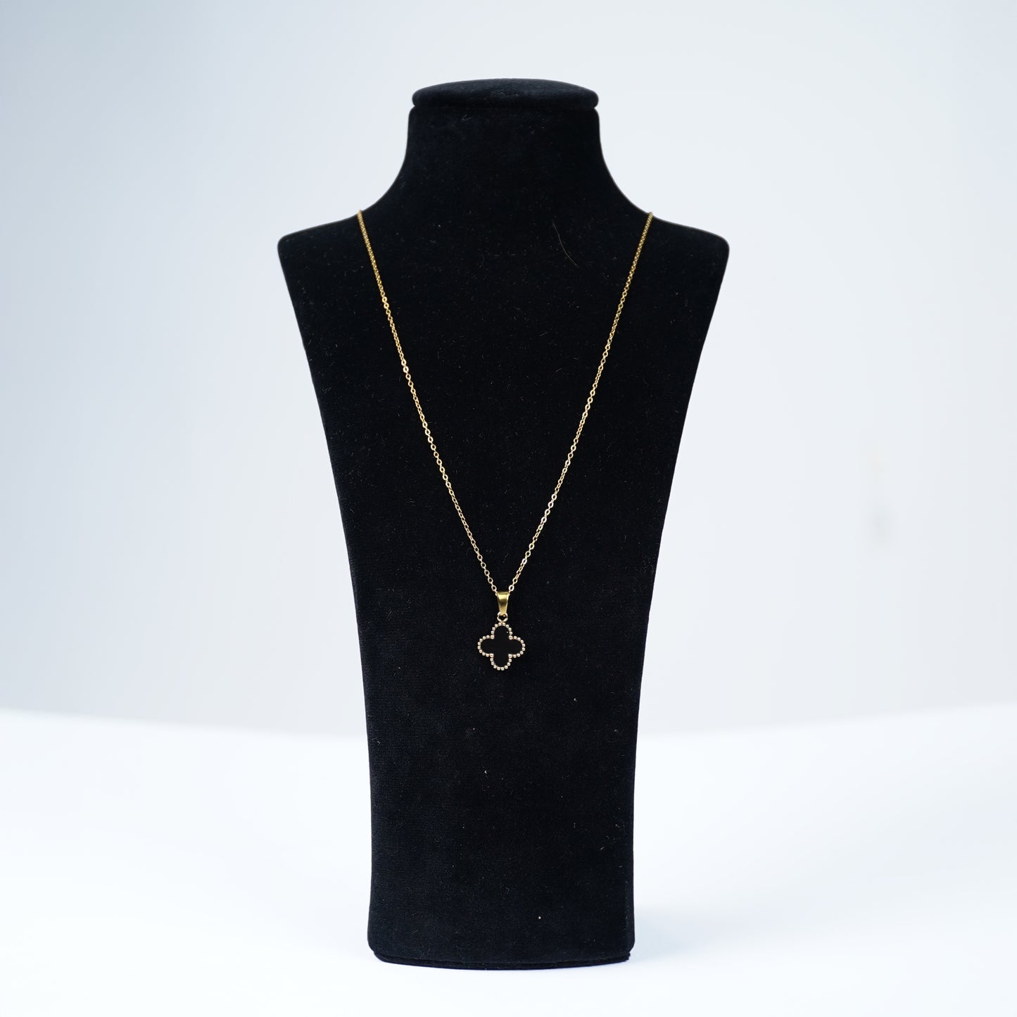 Satellite Gold Necklace with Black Van Cleef Pendent