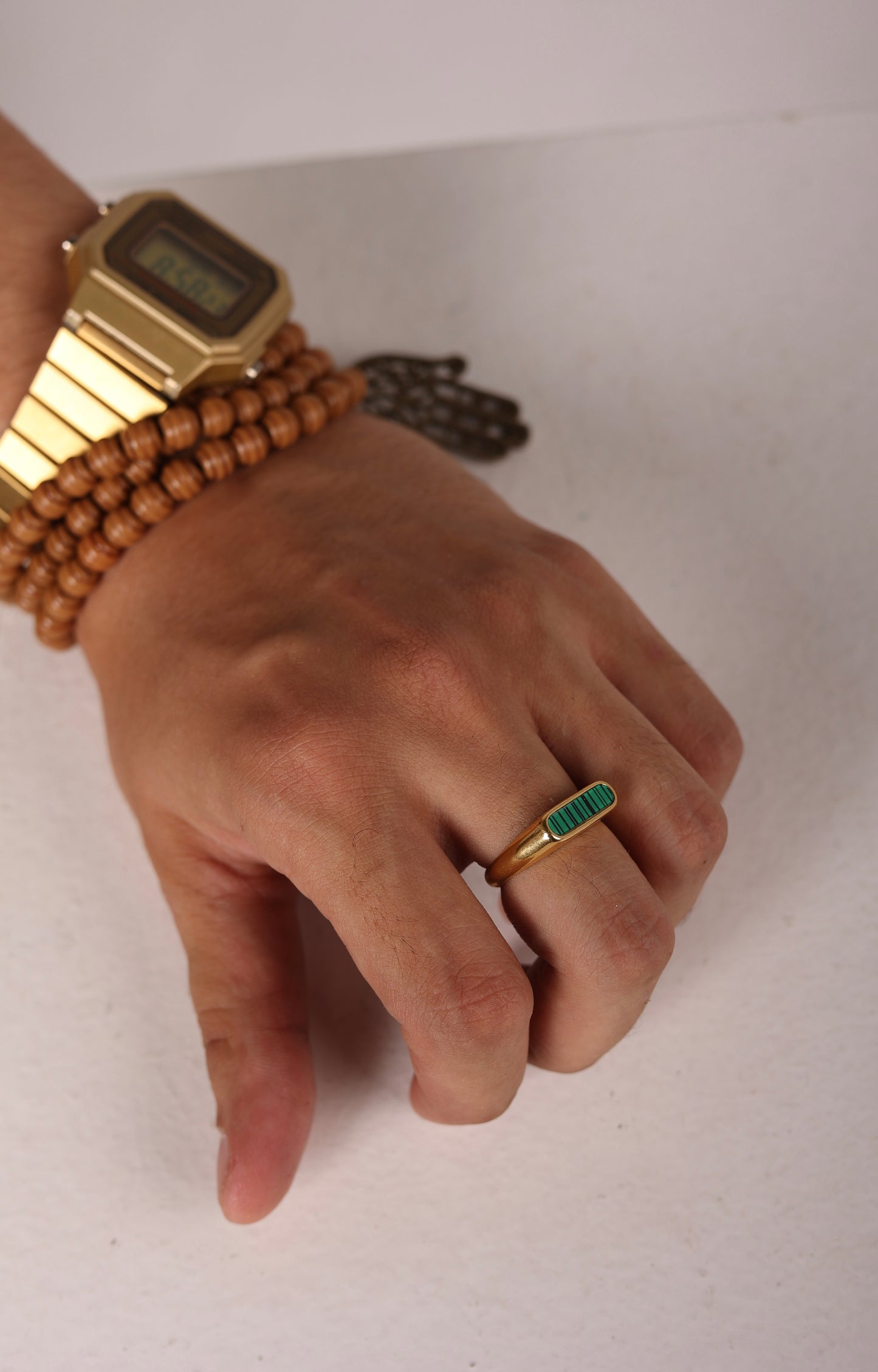 Palmonas Gold Plated Green Bar