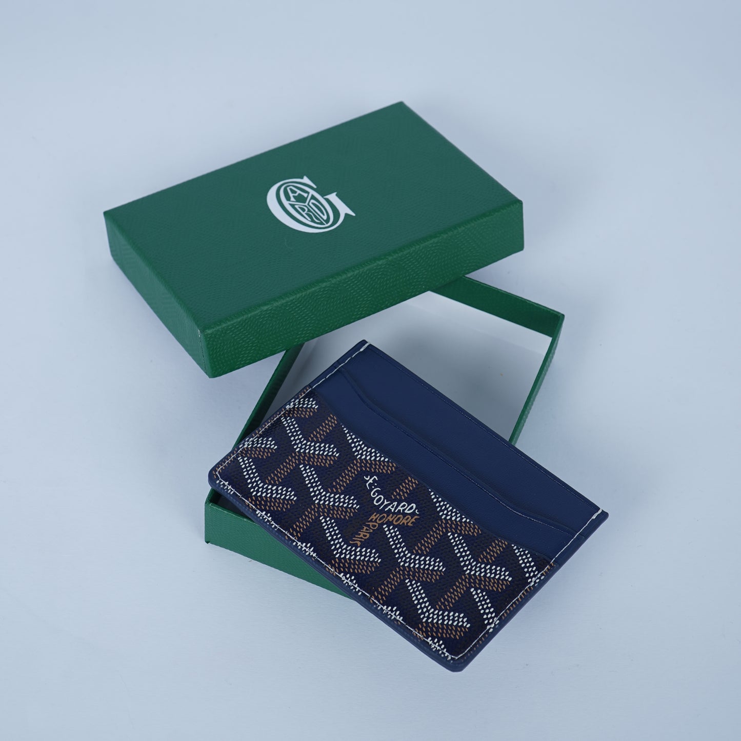 GoYard Navy Leather Card Holder