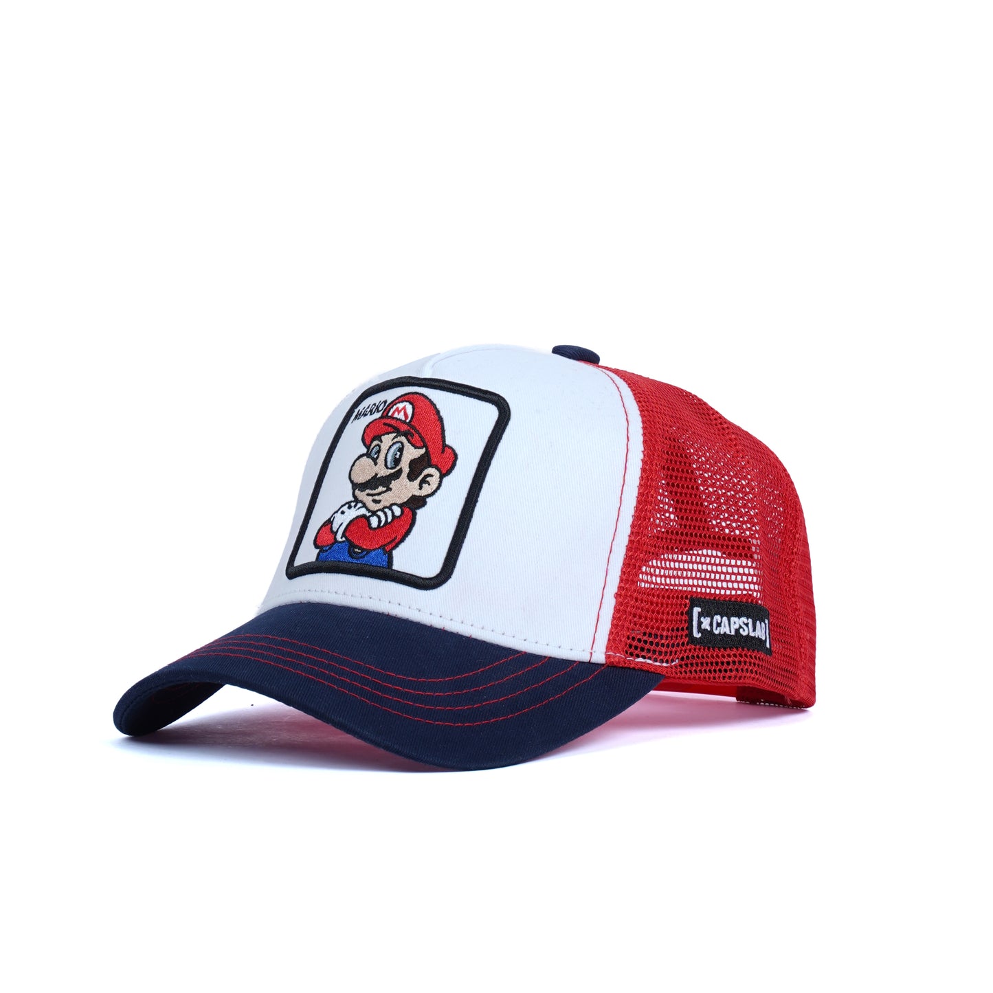 Unisex Mesh Cap with Printed Super Mario (Blue / Red)