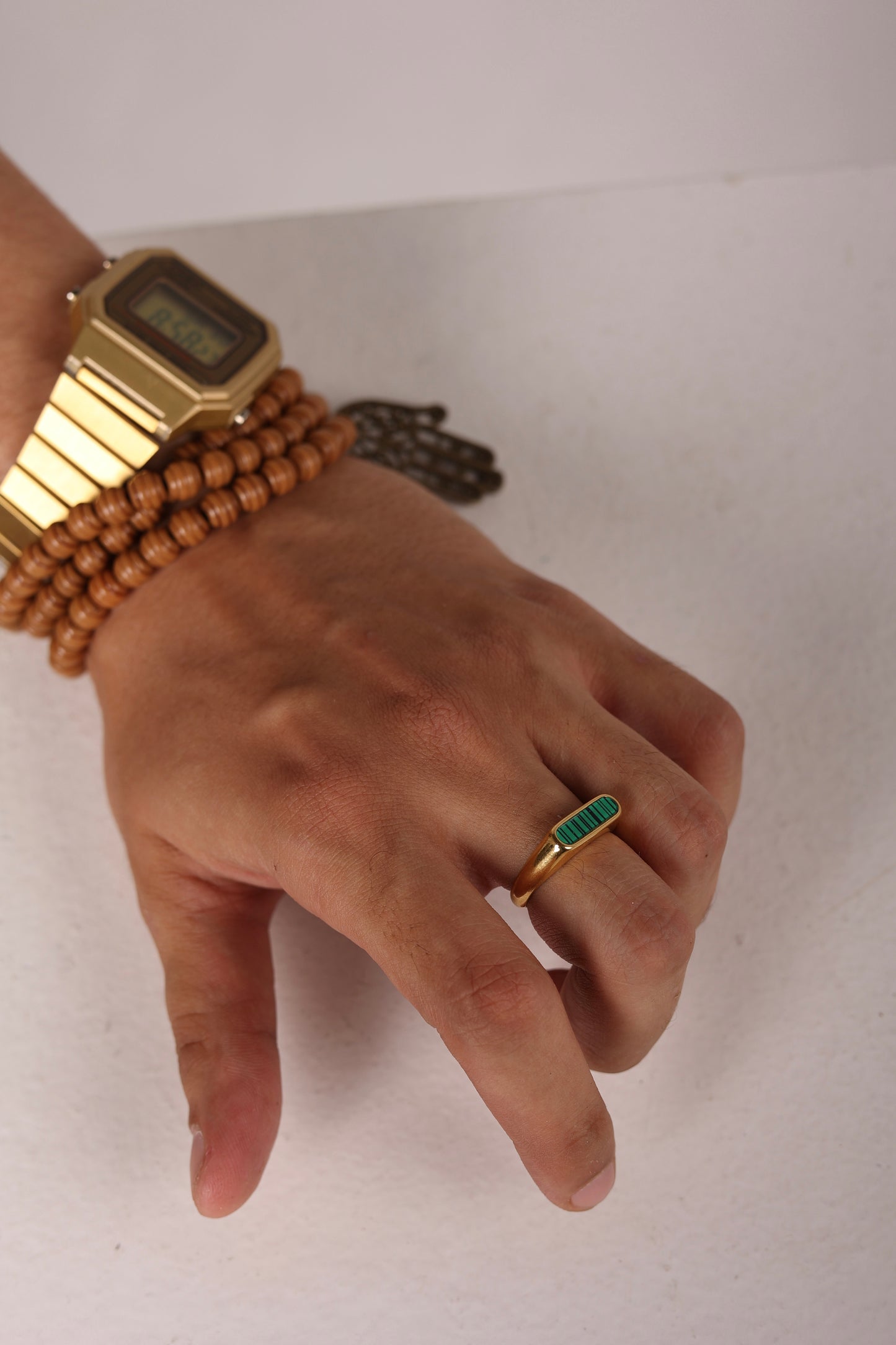 Palmonas Gold Plated Green Bar