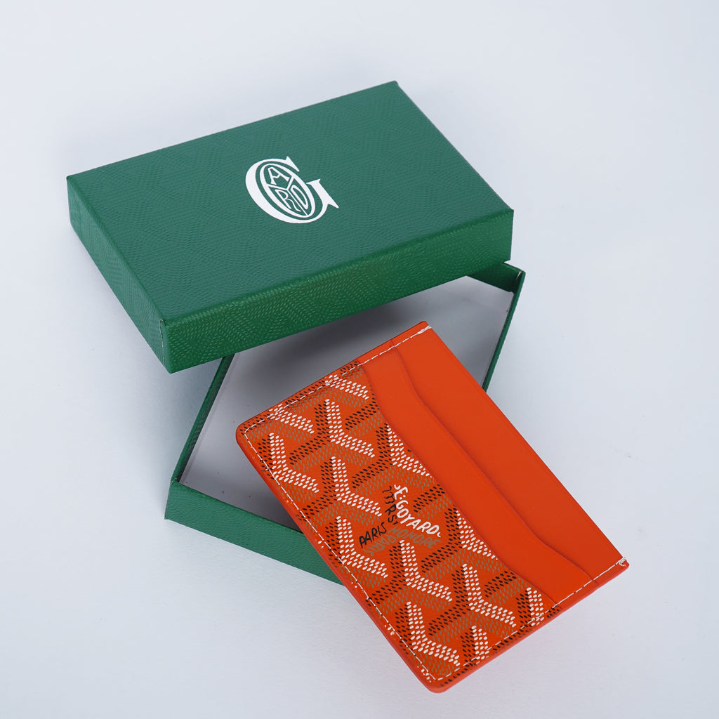 GoYard orange Leather Card Holder