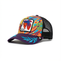 Unisex Mesh Cap With Embroidered Parrot ( Purple / Black )