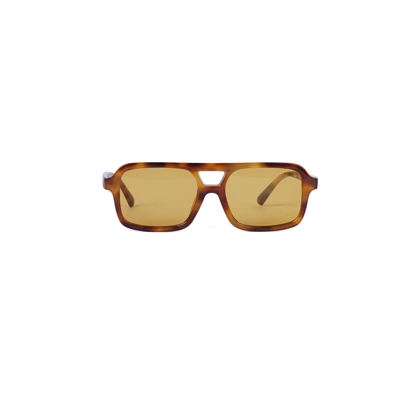Unisex Brown Marble Square Sunglasses with Amber Lenses & Bold Acetate Frame