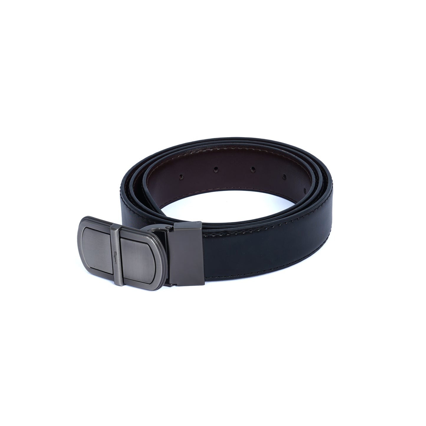 Leather Belt Salvador Ferragamo Double Face ( Black / Brown )