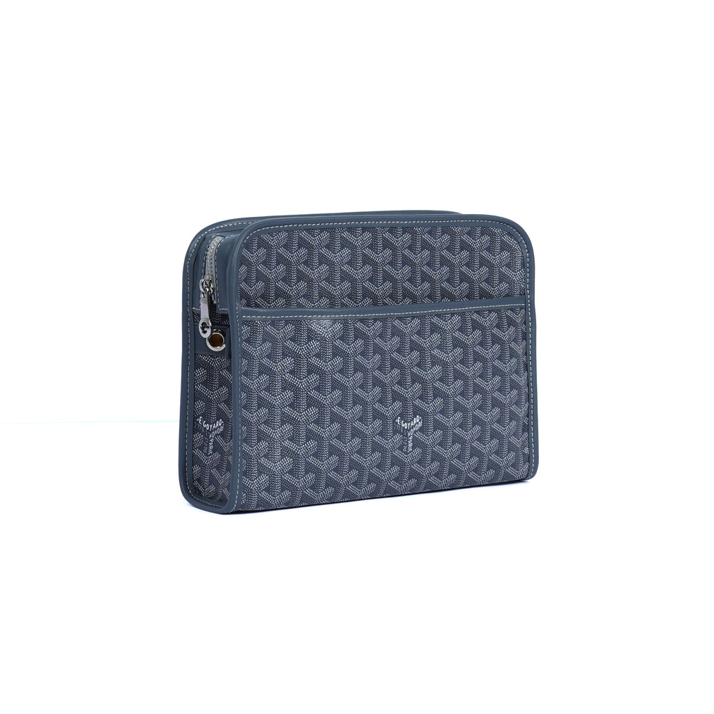 GoYard Gray Leather Clutch Bag
