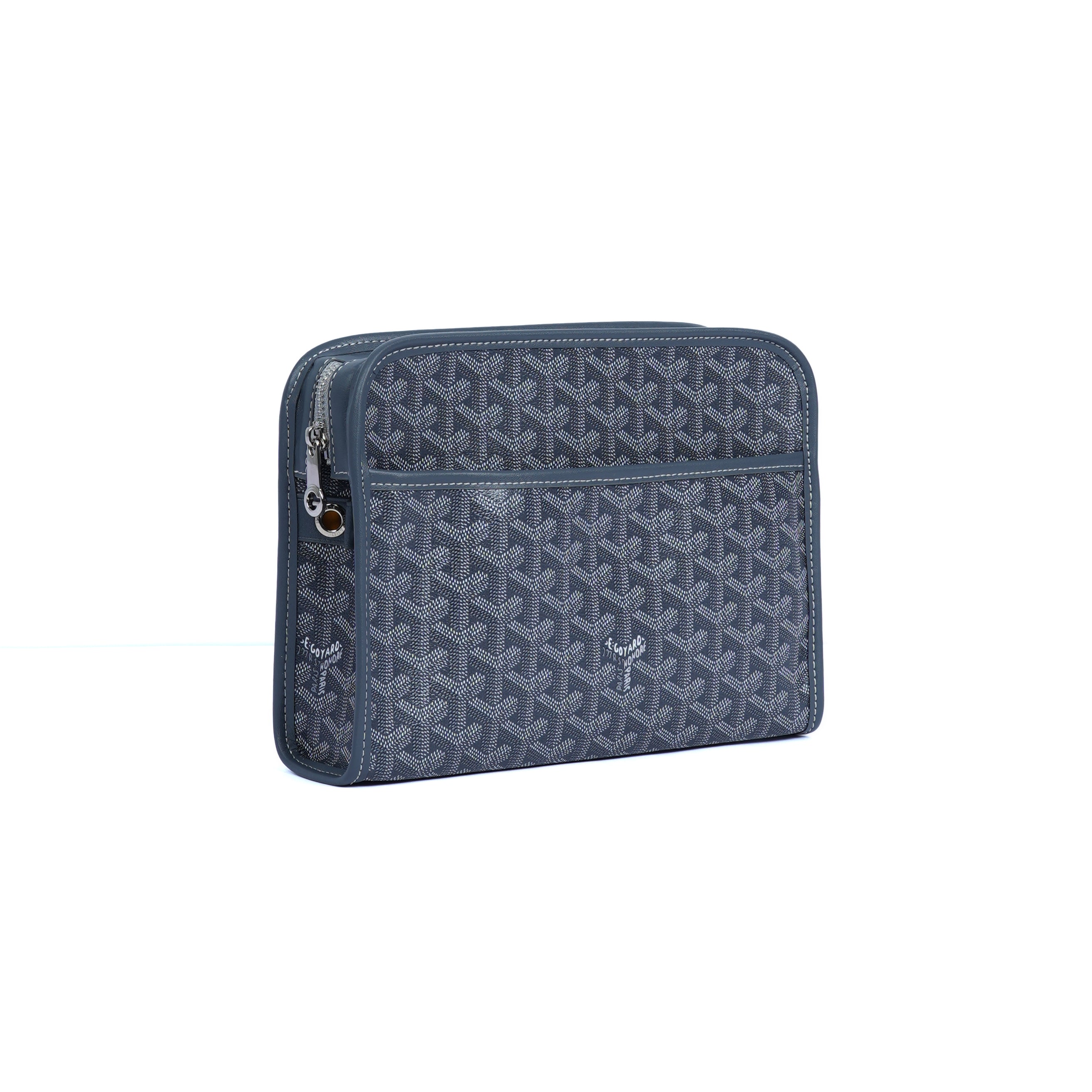GoYard Gray Leather Clutch Bag