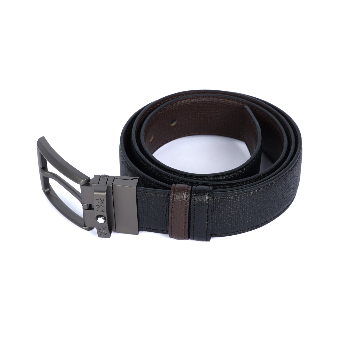 Leather Belt Mont Blank Double Face ( Black / Brown )