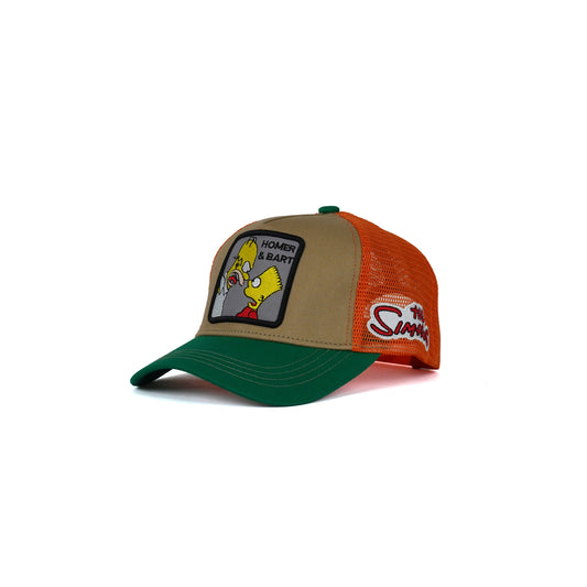 Unisex Mesh Cap With Simpsons ( Orange / Green )