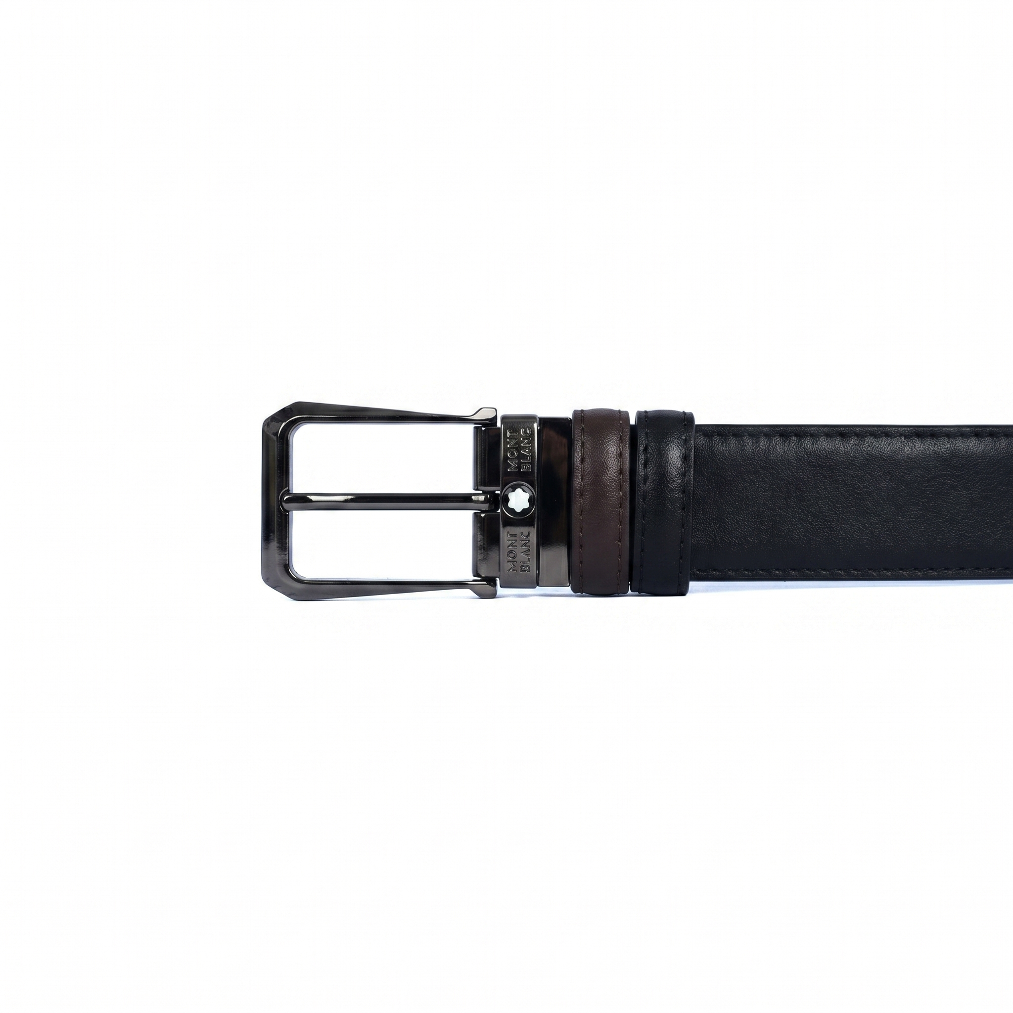 Leather Belt Mont Blank Double Face ( Black / Brown )