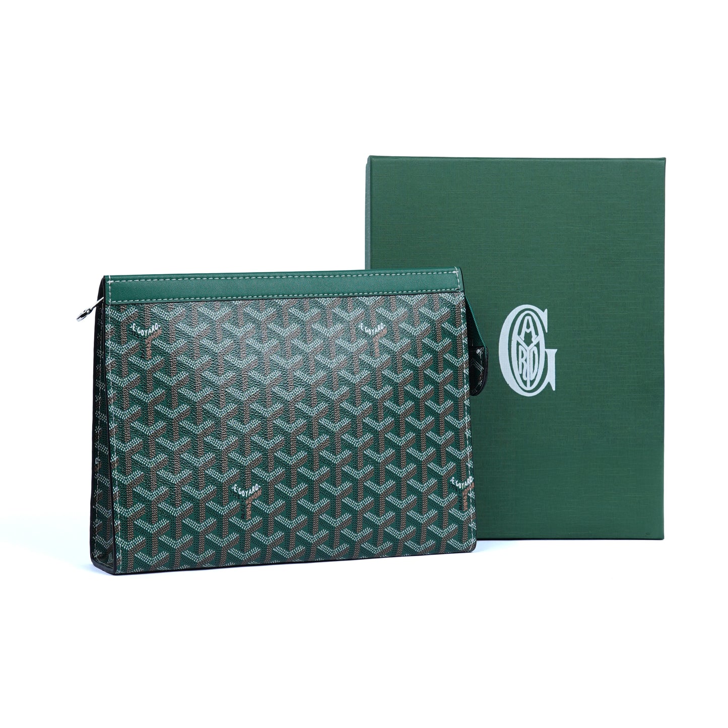 GoYard Green Leather Clutch Bag