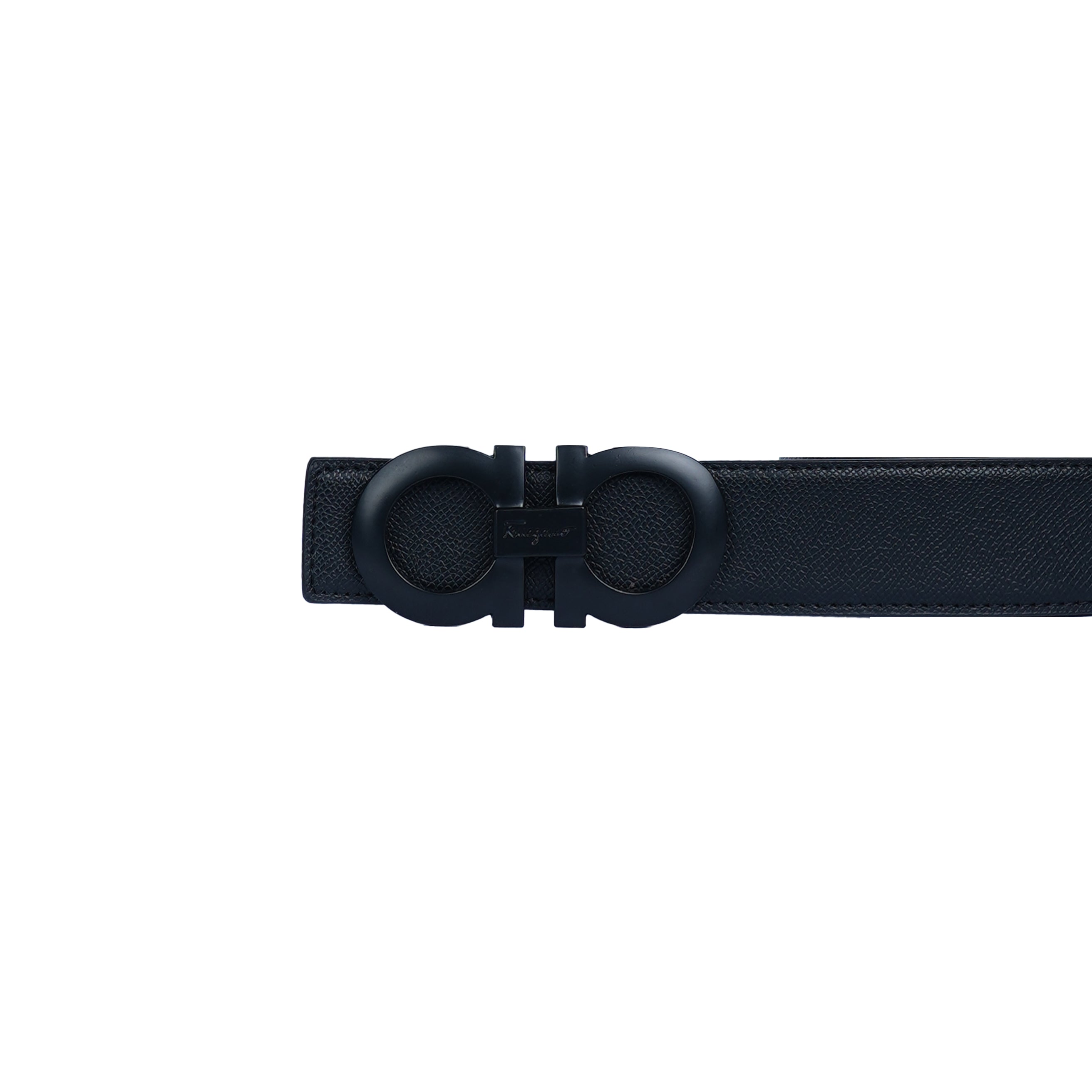 Leather Belt Salvador Ferragamo Double Face ( Black )