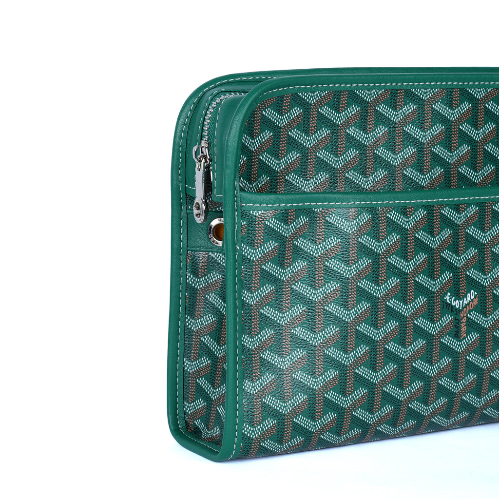 GoYard Green Leather Clutch Bag