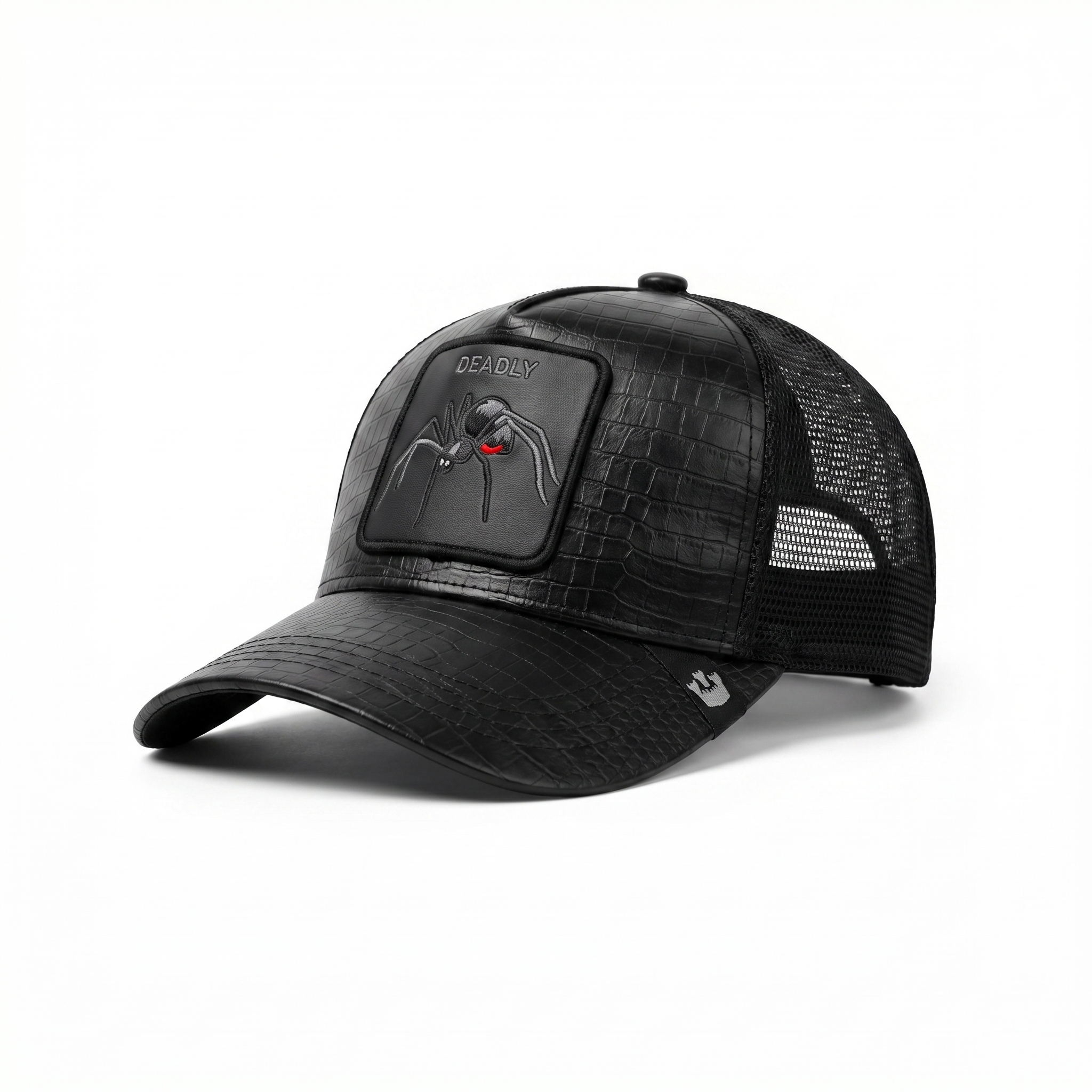 Unisex Mesh Cap With Spider ( Black )