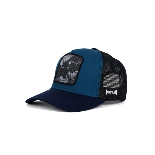 Unisex Mesh Cap with Batman Patch (Teal, Navy & Black)