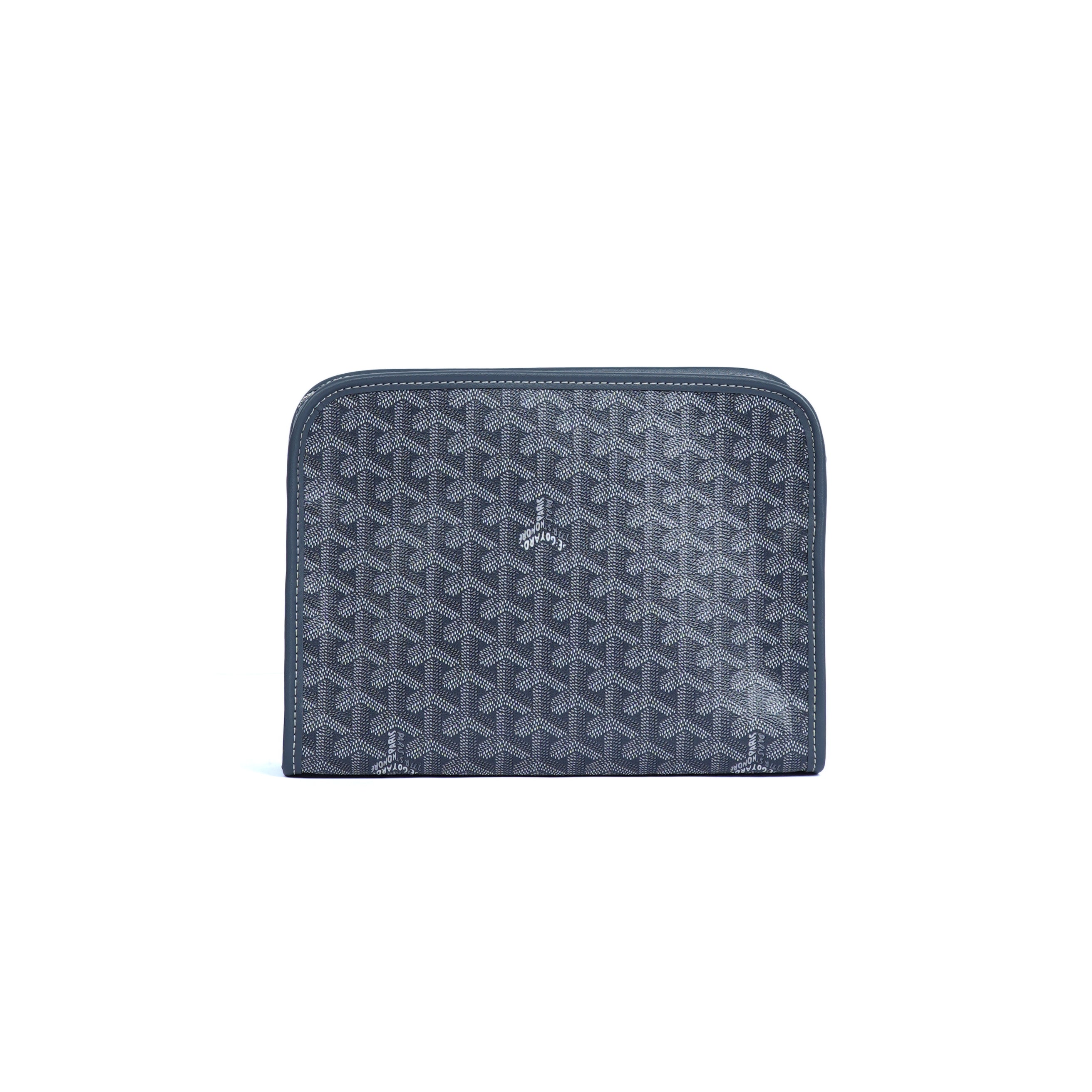 GoYard Gray Leather Clutch Bag