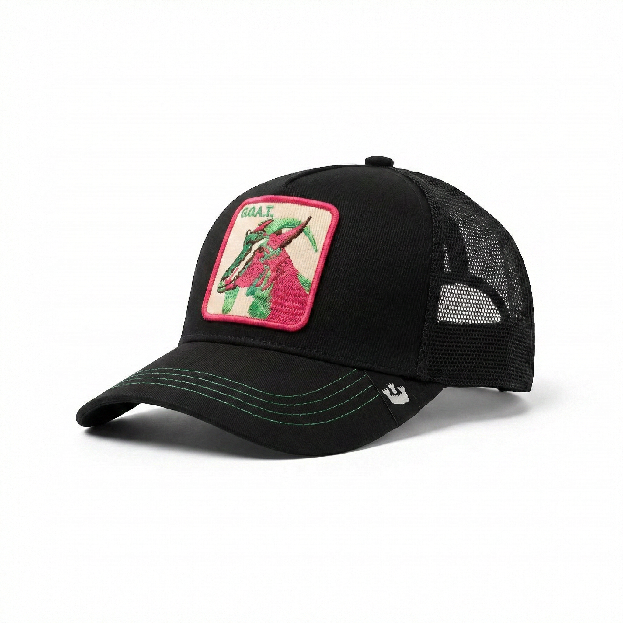 Unisex Mesh Cap With Goat ( Black )