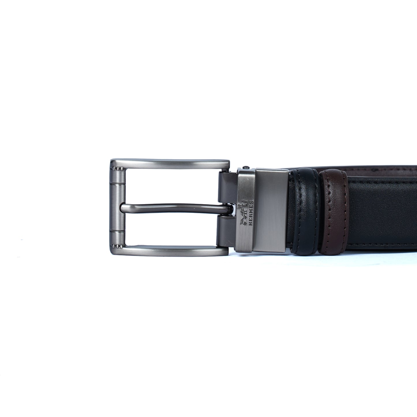 Leather Belt Hermes Double Face  ( Black / Brown )