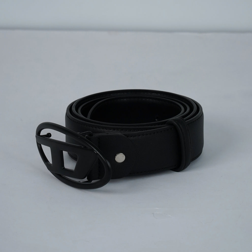 Leather Belt Diesel ( Black ) - With Black Belt Buckle