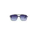 Unisex Flat-Top Black Sunglasses with Gradient Grey Lenses & Thin Metal Frame