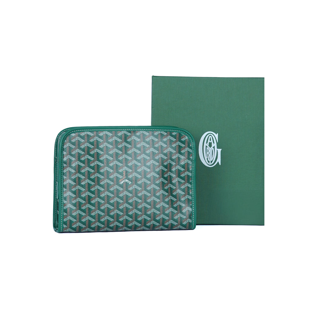 GoYard Green Leather Clutch Bag