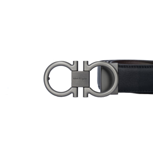 Leather Belt Salvador Ferragamo Double Face ( Black / Brown )