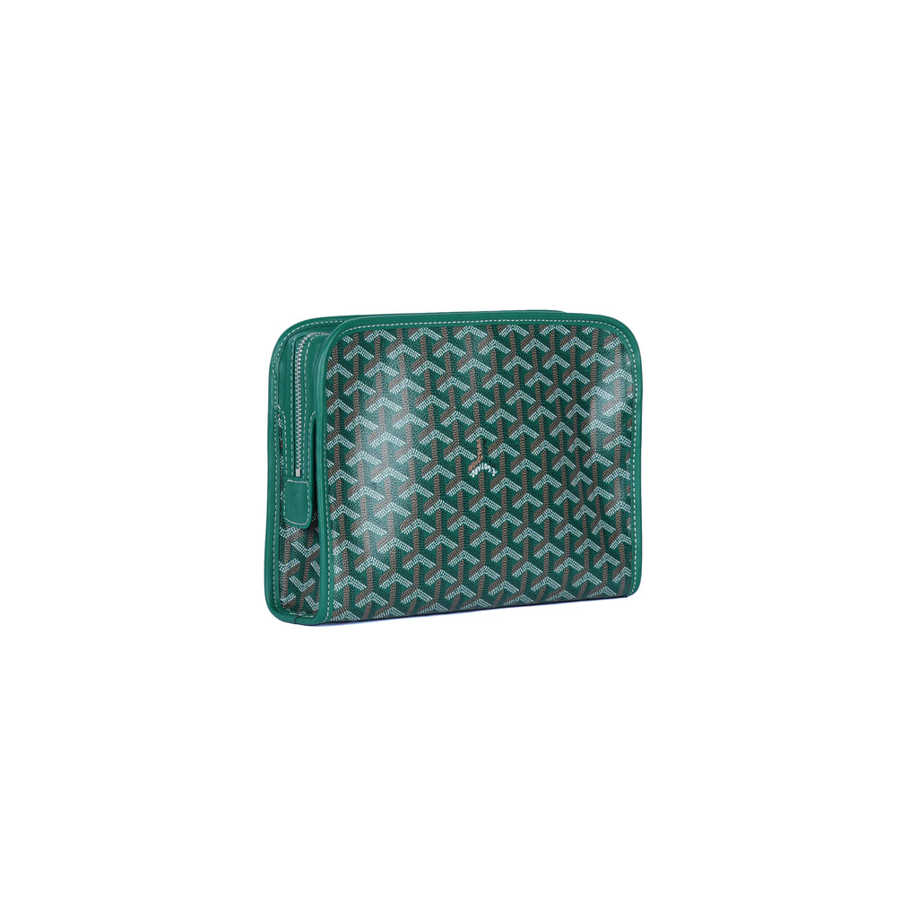 GoYard Green Leather Clutch Bag