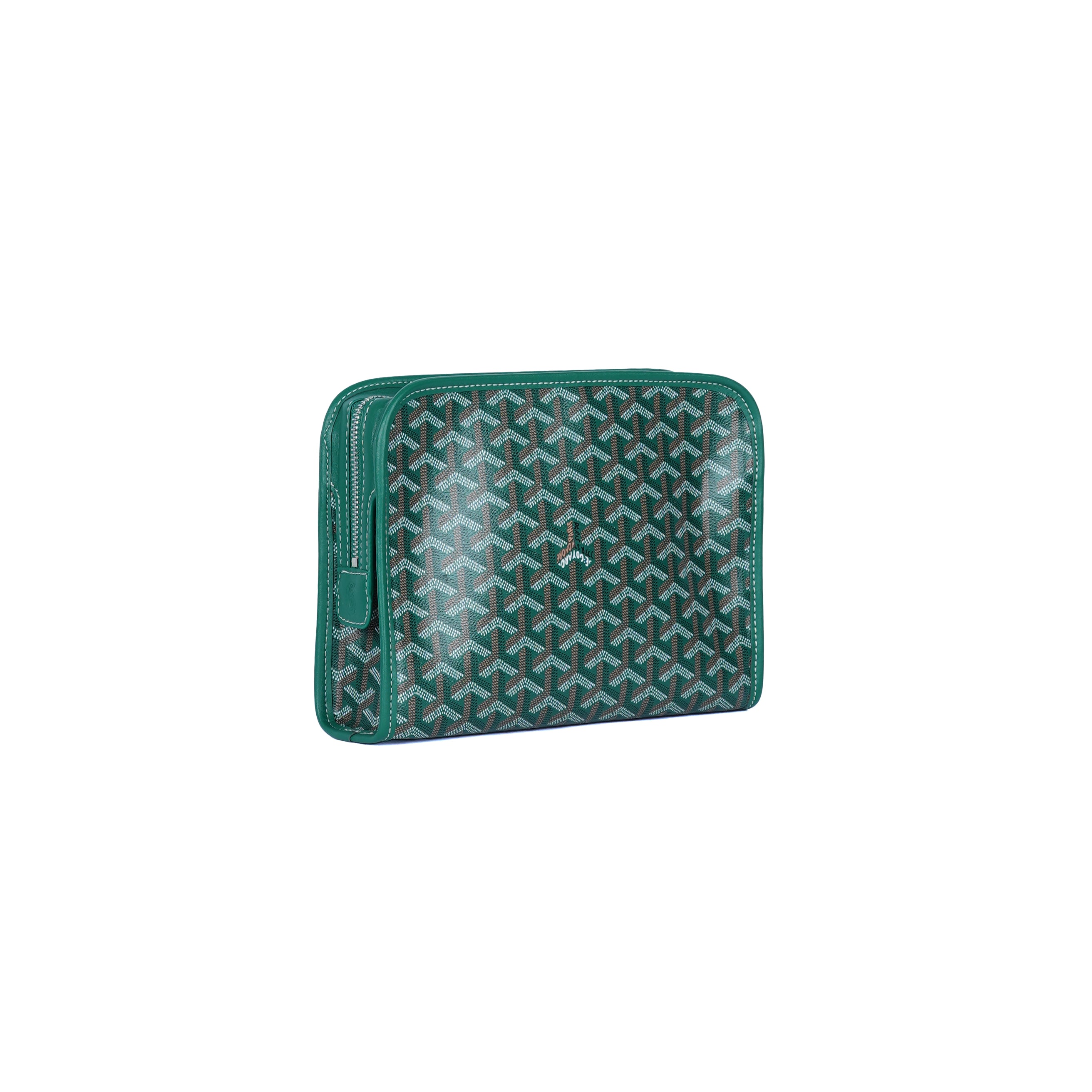 GoYard Green Leather Clutch Bag
