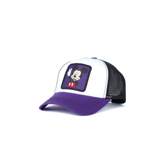 Unisex Mesh Cap with Printed Mickey Mouse (White / Purple)