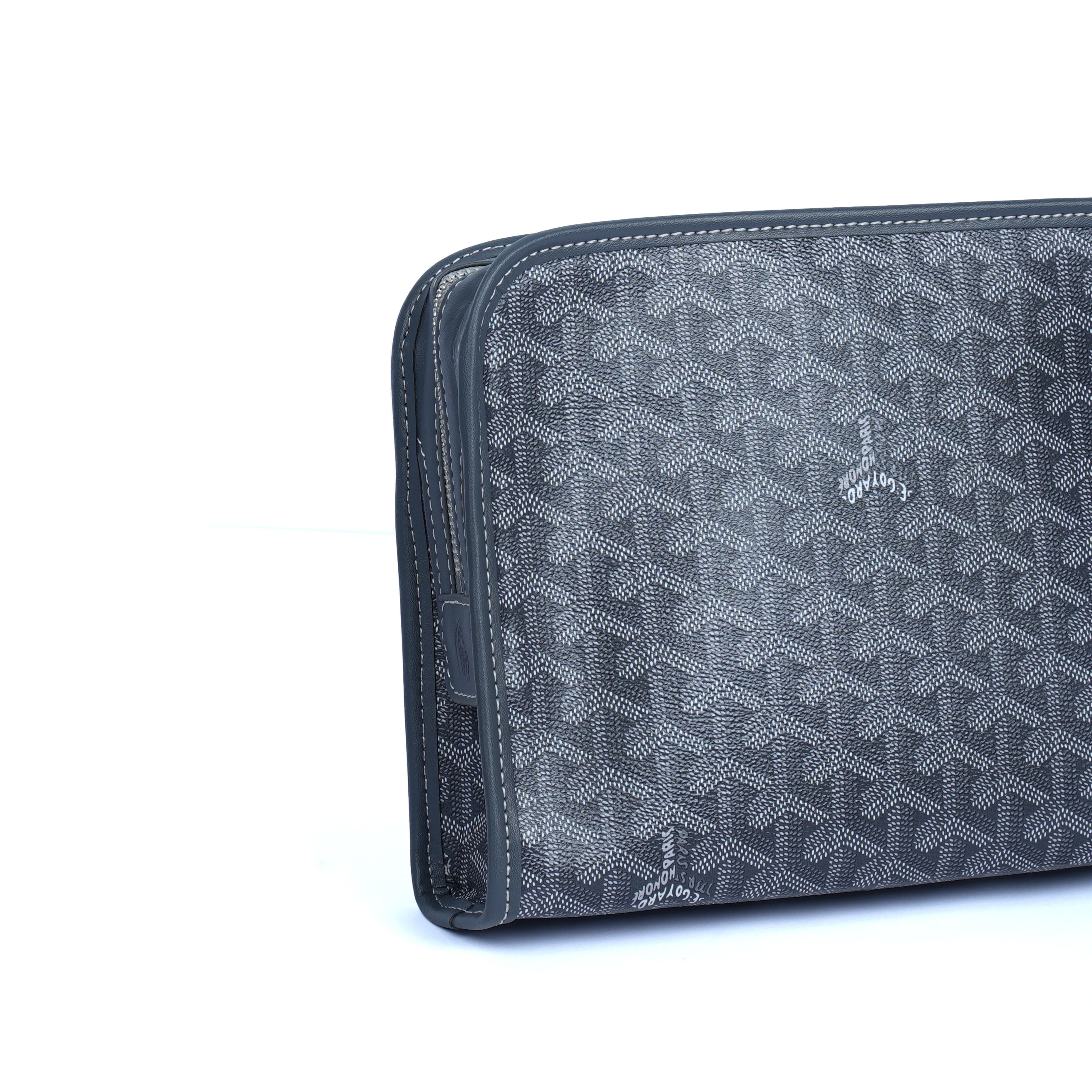 GoYard Gray Leather Clutch Bag