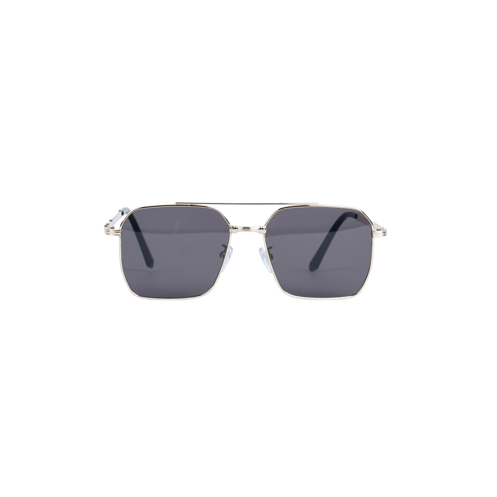 Unisex Black Rectangle With Gold Metal