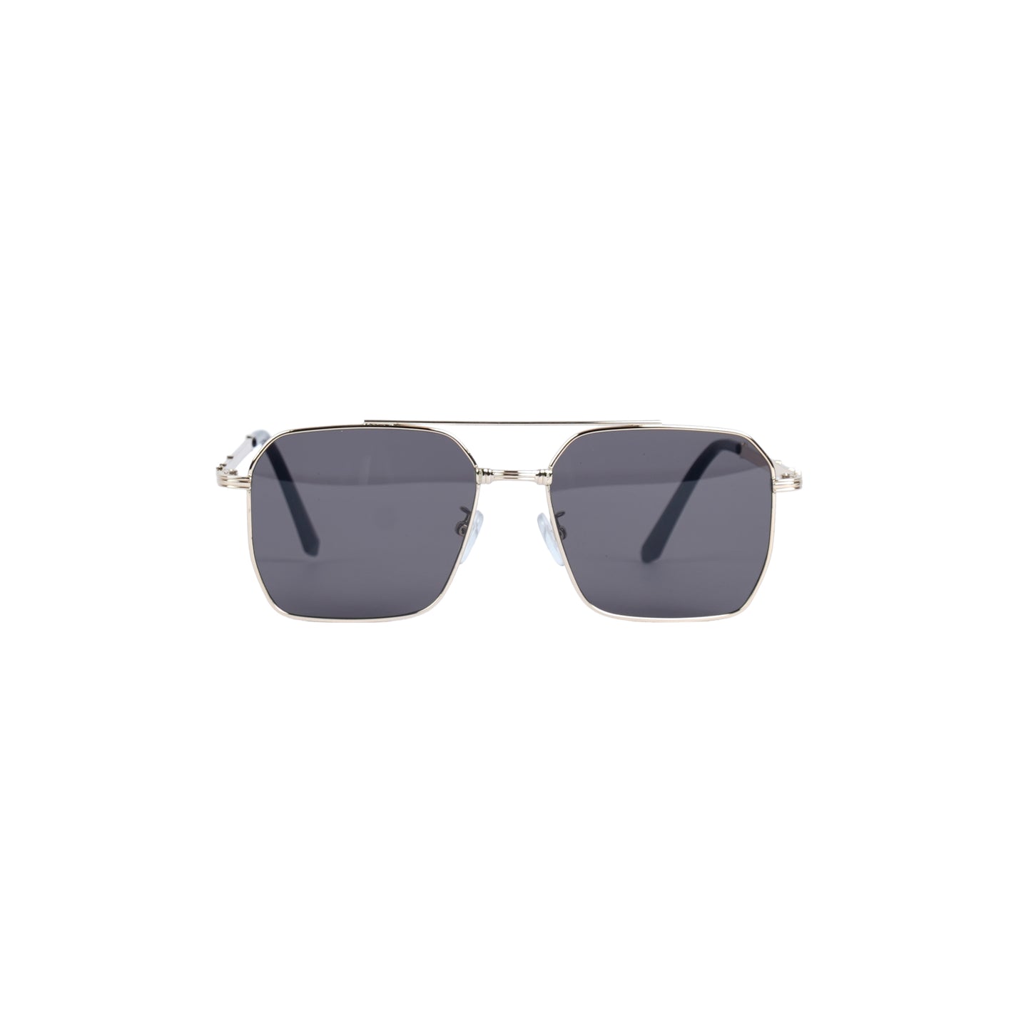 Unisex Black Rectangle With Gold Metal