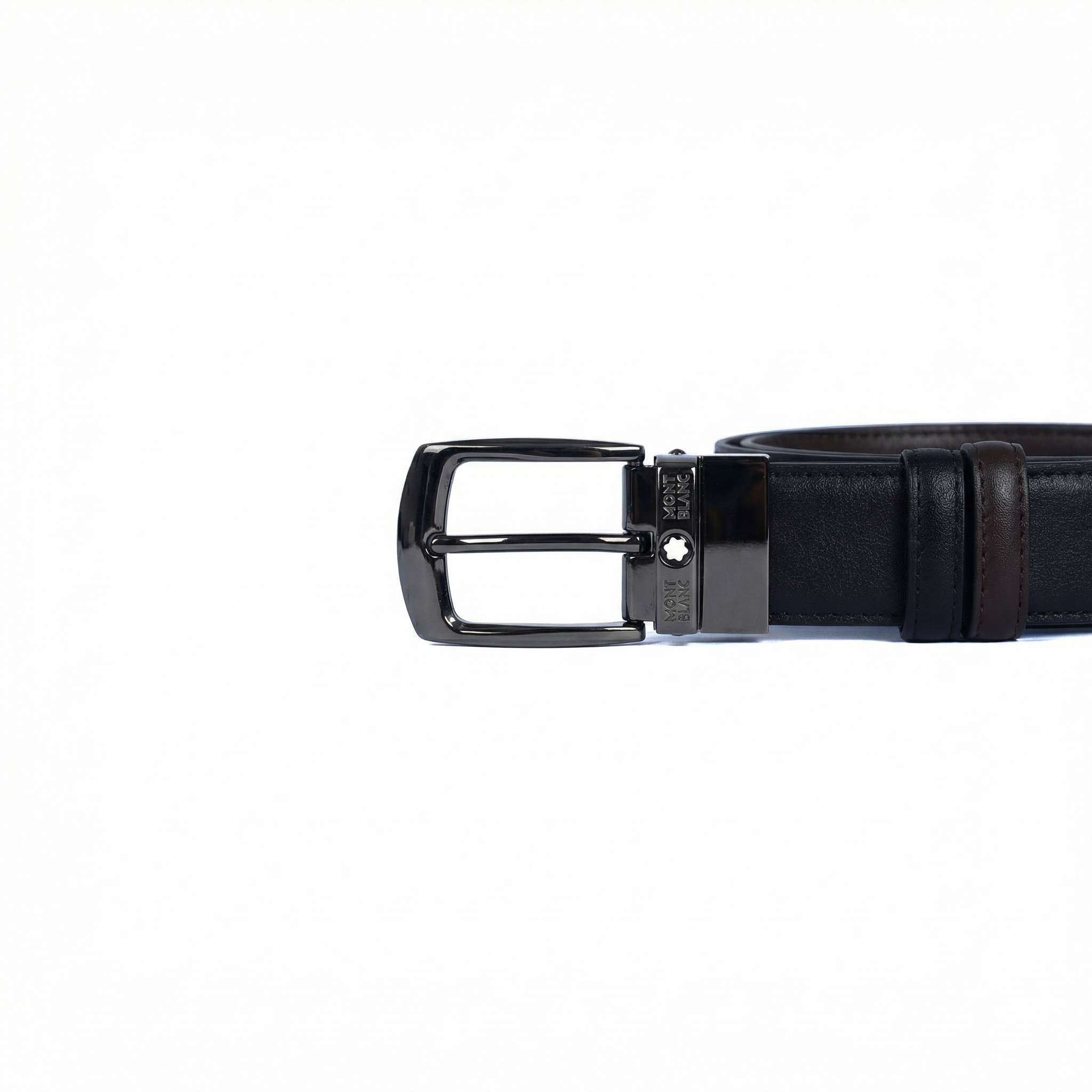 Leather Belt Mont Blank Double Face ( Black / Brown )
