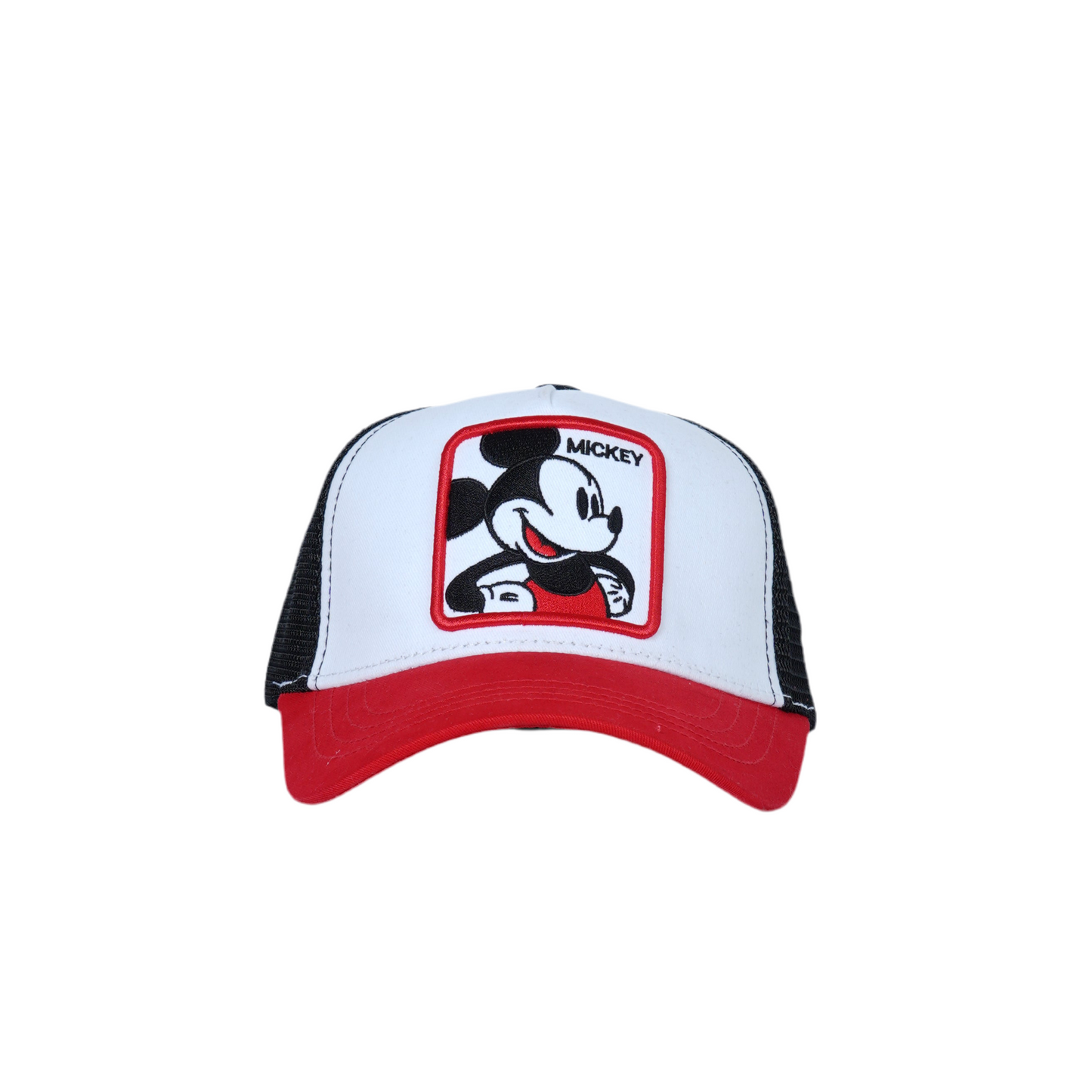 Unisex Mesh Cap with Printed Mickey Mouse (White / Red)