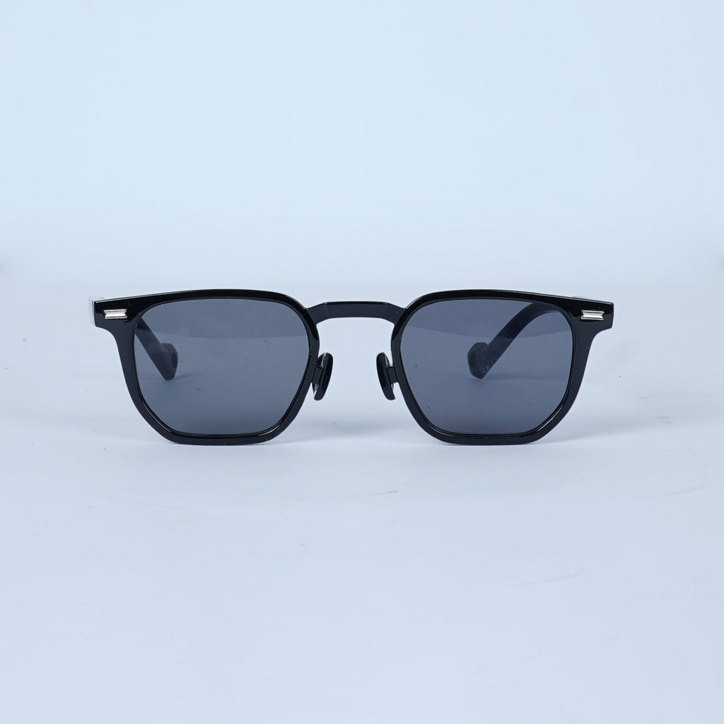 Unisex Black Square Sunglasses with Dark Lenses & Matte Black Frame