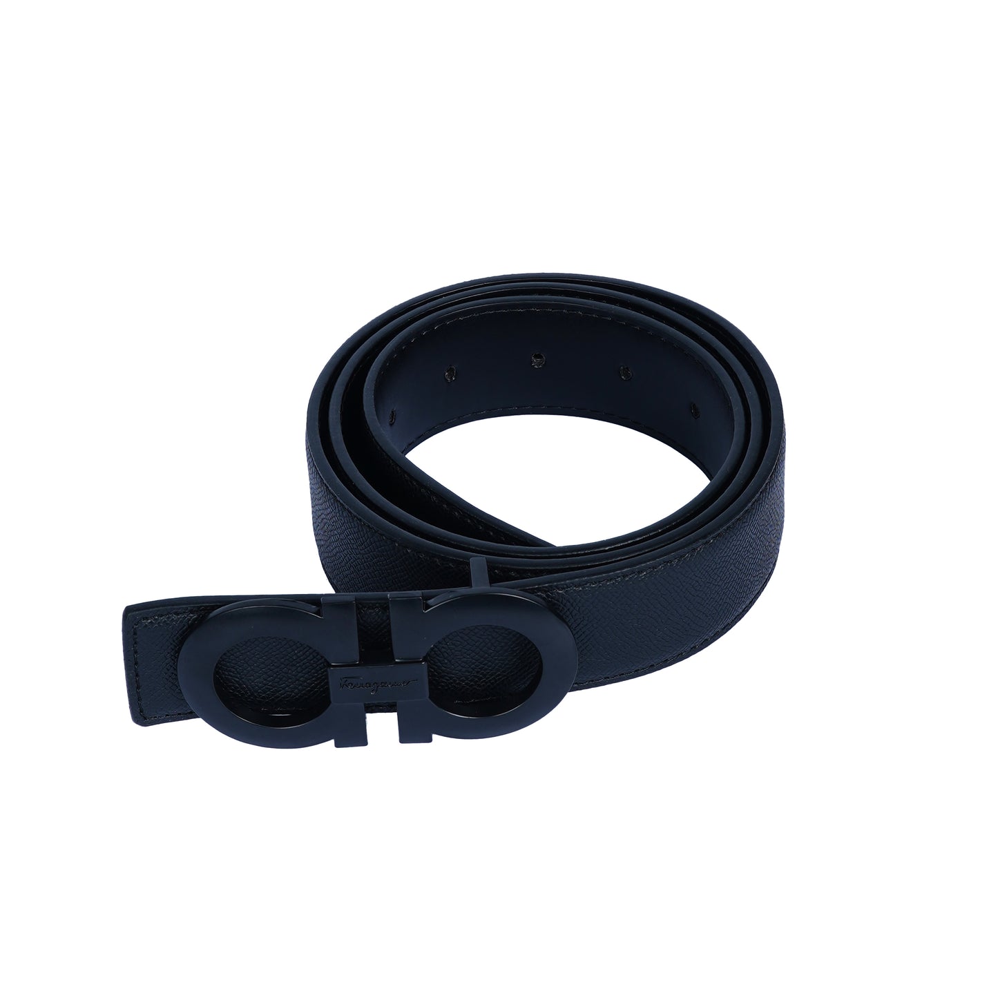 Leather Belt Salvador Ferragamo Double Face ( Black )