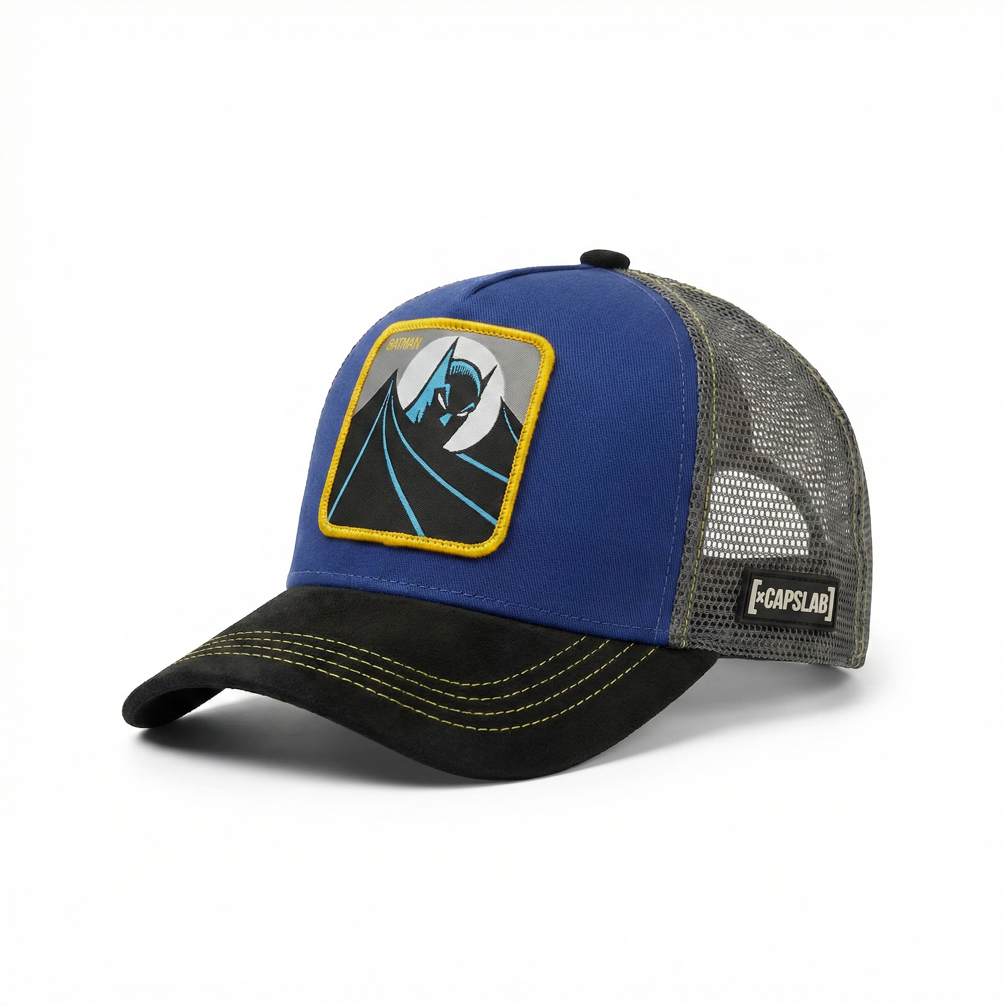 Unisex Mesh Cap with Batman Patch (Teal, Navy & Black)