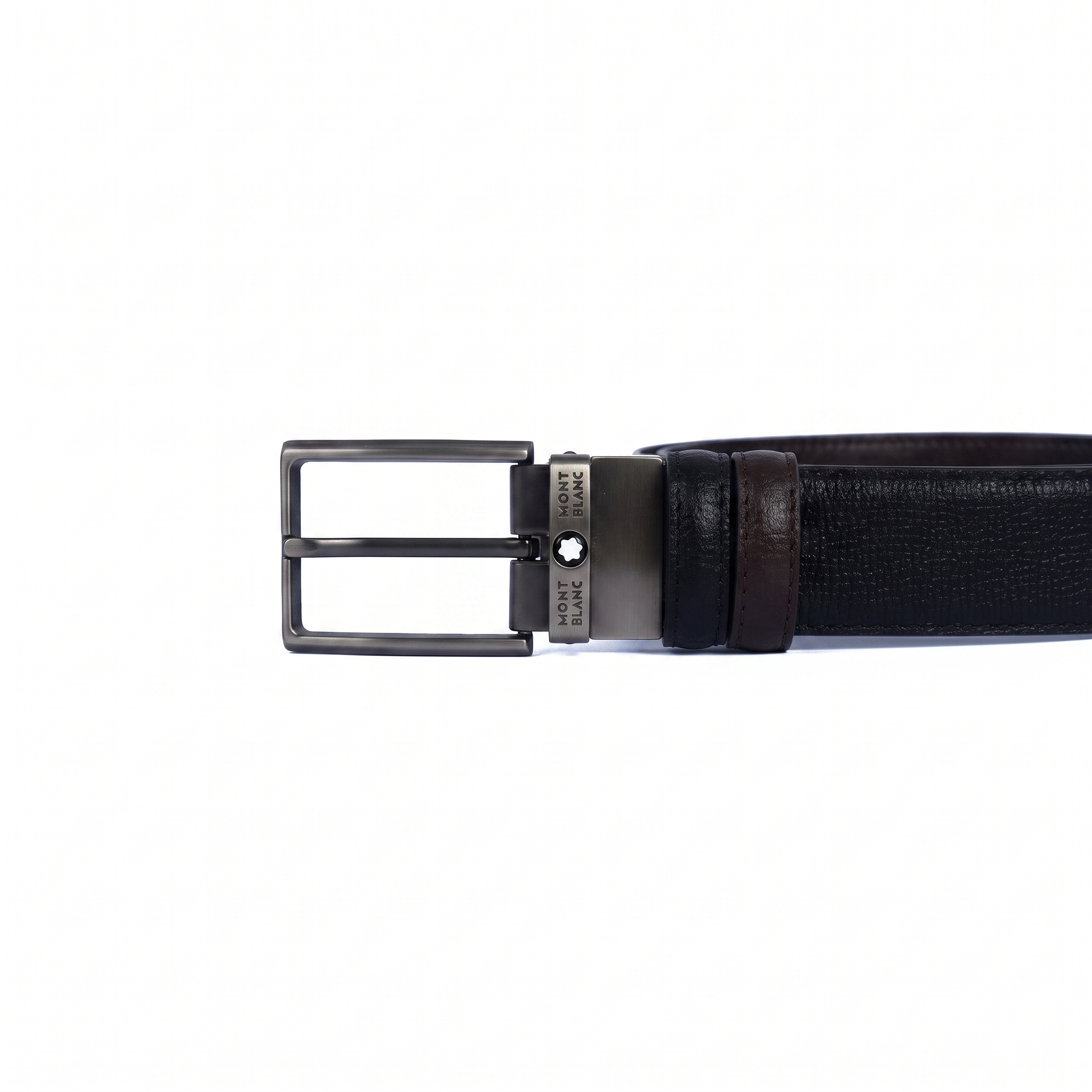 Leather Belt Mont Blank Double Face ( Black / Brown )