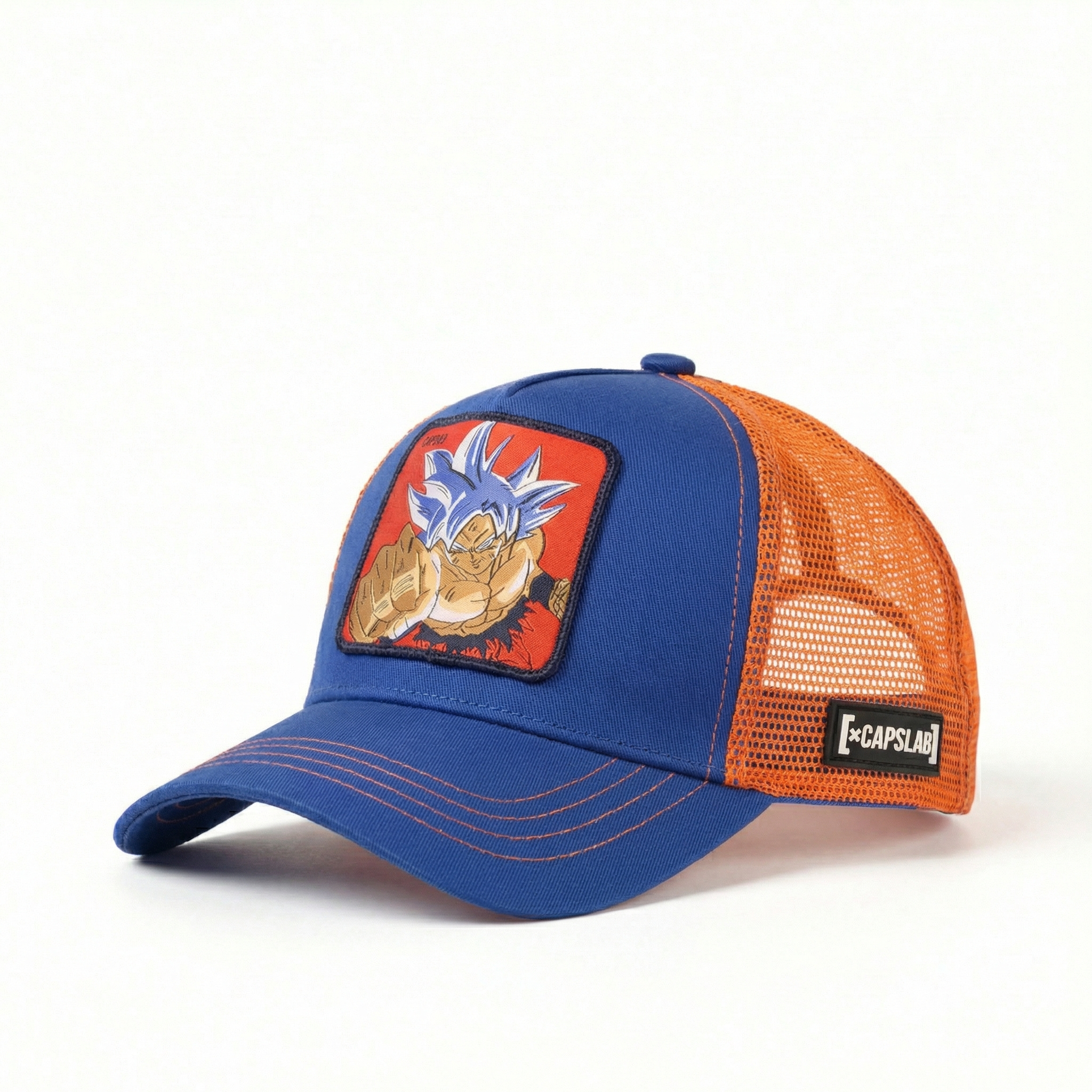 Unisex Mesh Cap with Goku Patch (Blue, Yellow & Orange)